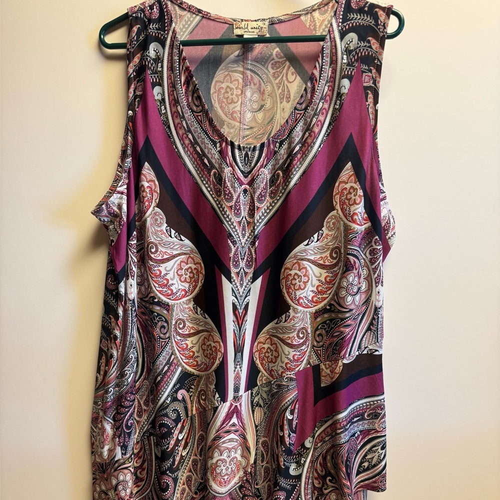 Paisley Print Sleeveless Dress‎